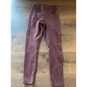 Pink Active Victorias Secret Leggings Small Plum Burgundy High Waist Pockets